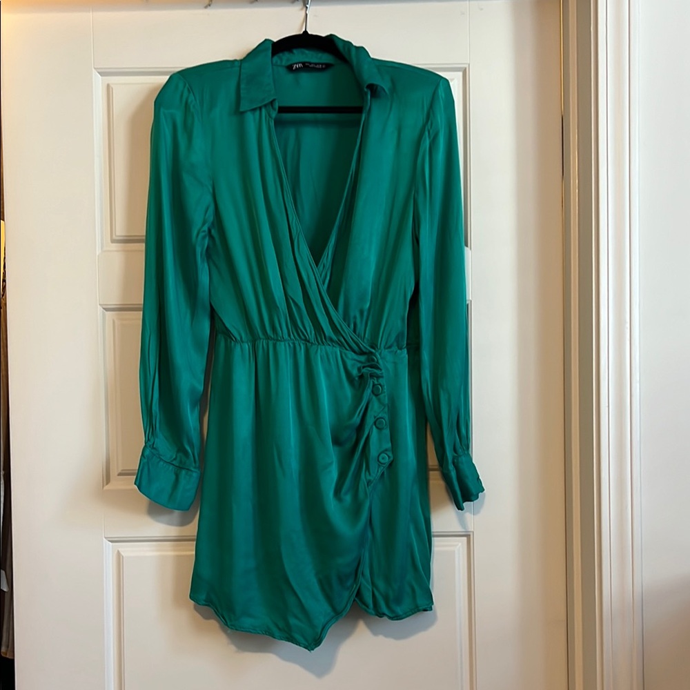 Zara Emerald Green Wrap Dress